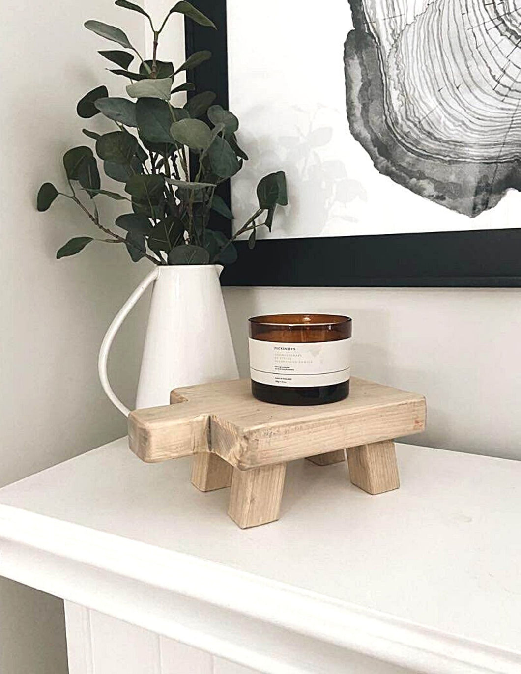 Weathered Oak Mini Display Stool