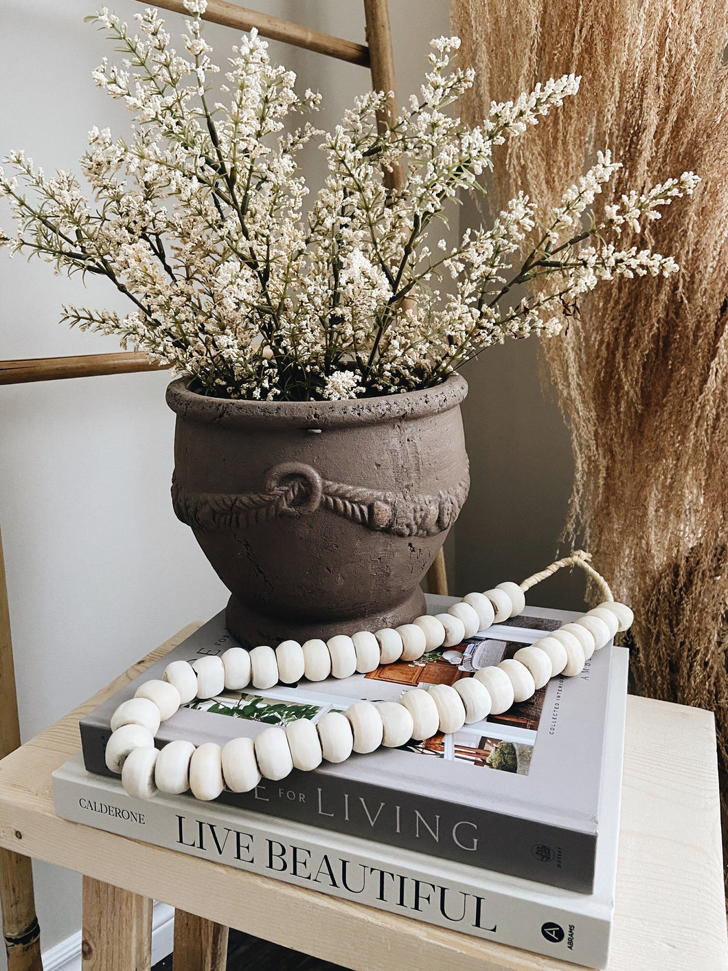 Luxury Bone Bead Garland | White Bone Beads