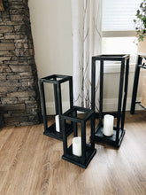 Load image into Gallery viewer, Set of 3 Wooden Lanterns
