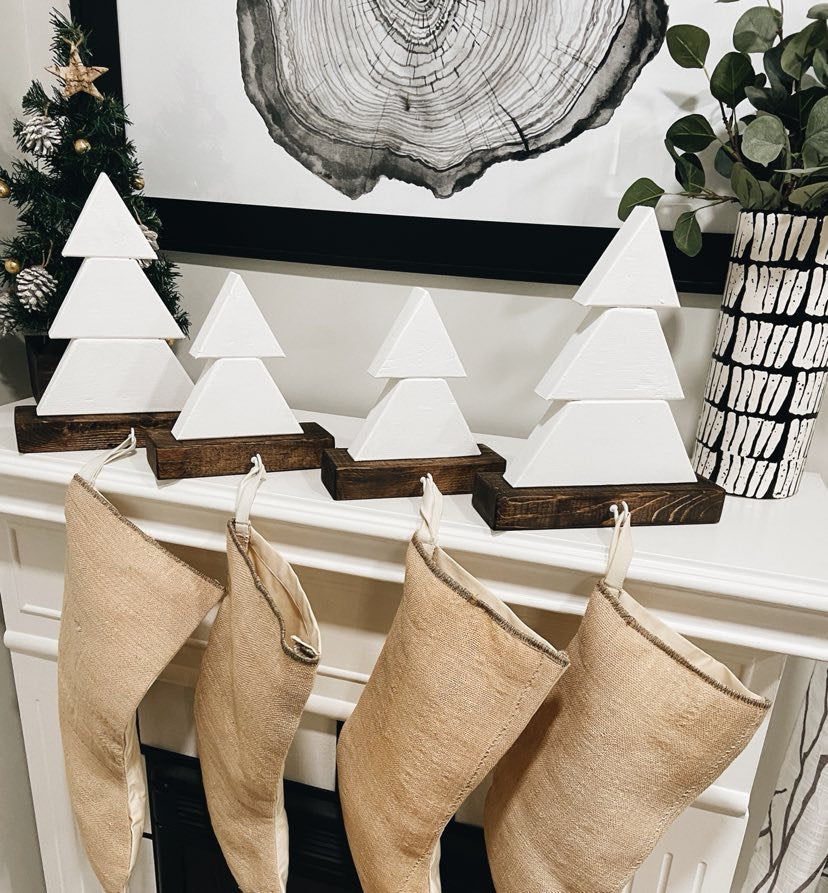 White & Dark Walnut Stocking Holder